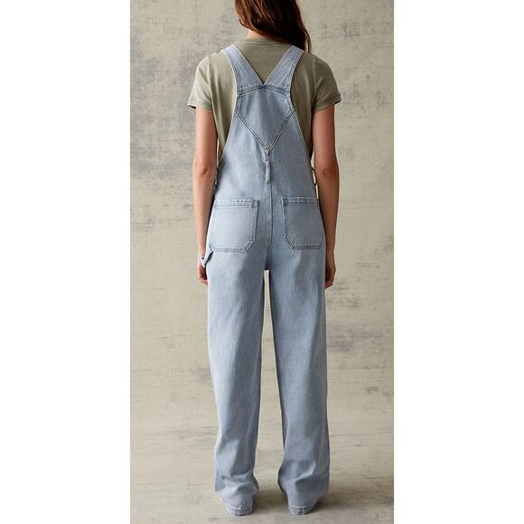 PacSun Light Blue Denim Overalls Wide Leg Baggy Fit 100% Cotton, Size Medium - Picture 13 of 16